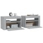 vidaXL Mesitas de noche con LED 2 unidades gris sonoma 60x35x40 cm vidaXL Mesitas de noche con LED 2 unidades gris sonoma 60x35x40 cm