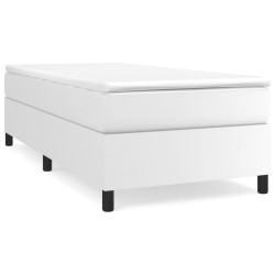 vidaXL Cama box spring con colchón cuero sintético blanco 80x200 cm