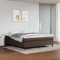vidaXL Cama box spring con colchón cuero sintético marrón 180x200 cm