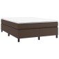 vidaXL Cama box spring con colchón cuero sintético marrón 180x200 cm