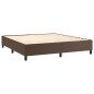 vidaXL Cama box spring con colchón cuero sintético marrón 180x200 cm