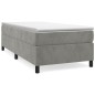vidaXL Cama box spring con colchón terciopelo gris claro 100x200 cm vidaXL Cama box spring con colchón terciopelo gris claro 100x200 cm