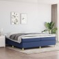 vidaXL Cama box spring con colchón tela azul 200x200 cm vidaXL Cama box spring con colchón tela azul 200x200 cm