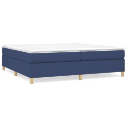 vidaXL Cama box spring con colchón tela azul 200x200 cm