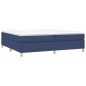 vidaXL Cama box spring con colchón tela azul 200x200 cm vidaXL Cama box spring con colchón tela azul 200x200 cm