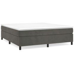 vidaXL Cama box spring con colchón terciopelo gris oscuro 180x200 cm
