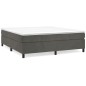 vidaXL Cama box spring con colchón terciopelo gris oscuro 180x200 cm vidaXL Cama box spring con colchón terciopelo gris oscuro 180x200 cm