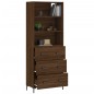 vidaXL Aparador alto madera contrachapada marrón roble 69,5x34x180 cm