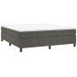 vidaXL Cama box spring con colchón terciopelo gris oscuro 180x200 cm vidaXL Cama box spring con colchón terciopelo gris oscuro 180x200 cm