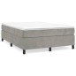 vidaXL Cama box spring con colchón terciopelo gris claro 140x190 cm vidaXL Cama box spring con colchón terciopelo gris claro 140x190 cm