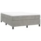 vidaXL Cama box spring con colchón terciopelo gris claro 140x190 cm vidaXL Cama box spring con colchón terciopelo gris claro 140x190 cm