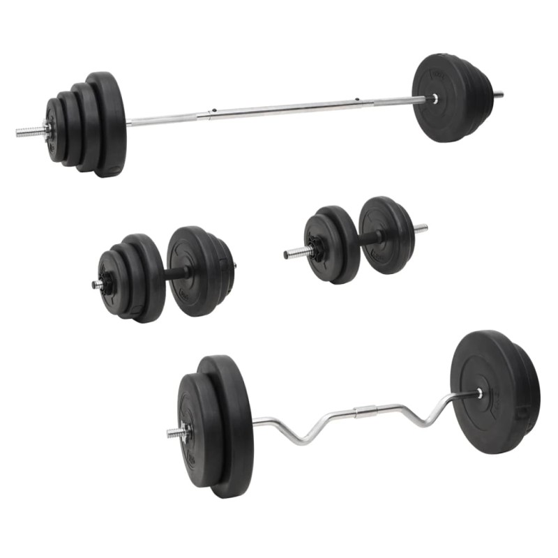 vidaXL Juego de barras y mancuernas con discos 120 kg vidaXL Juego de barras y mancuernas con discos 120 kg