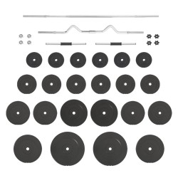 vidaXL Juego de barras y mancuernas con discos 120 kg