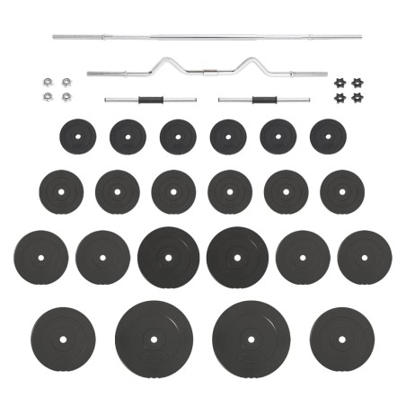 vidaXL Juego de barras y mancuernas con discos 120 kg