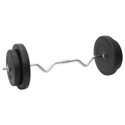 vidaXL Juego de barras y mancuernas con discos 90 kg
