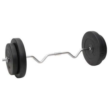 vidaXL Juego de barras y mancuernas con discos 90 kg