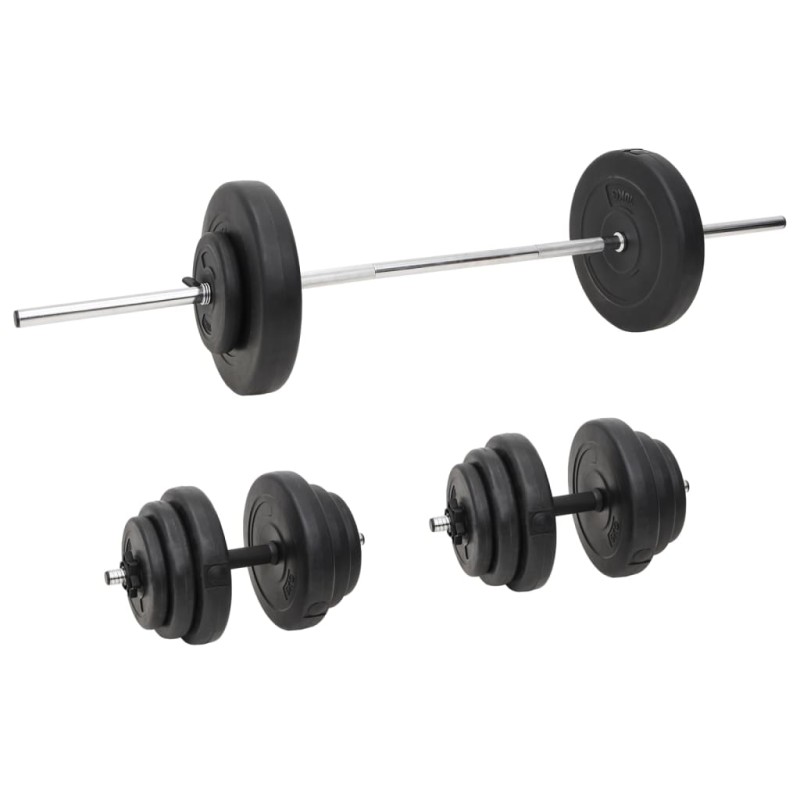 vidaXL Juego de barras y mancuernas con discos 60 kg vidaXL Juego de barras y mancuernas con discos 60 kg