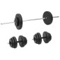 vidaXL Juego de barras y mancuernas con discos 60 kg vidaXL Juego de barras y mancuernas con discos 60 kg