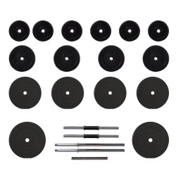 vidaXL Juego de barras y mancuernas con discos 60 kg