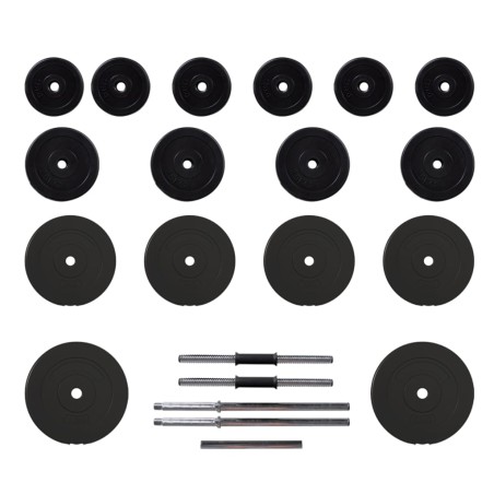 vidaXL Juego de barras y mancuernas con discos 60 kg