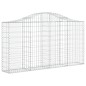 vidaXL Cestas de gaviones 2 uds forma de arco hierro 200x30x100/120 cm