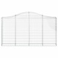 vidaXL Cestas de gaviones 2 uds forma de arco hierro 200x30x100/120 cm