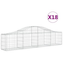 vidaXL Cestas de gaviones 18 uds forma de arco hierro 200x30x40/60 cm