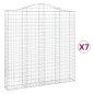 vidaXL Cestas de gaviones 7 uds forma de arco hierro 200x30x200/220 cm
