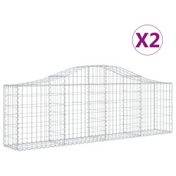 vidaXL Cestas gaviones 2 uds forma de arco hierro 200x30x60/80 cm