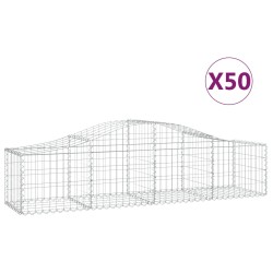 vidaXL Cestas de gaviones 50 uds forma de arco hierro 200x50x40/60 cm