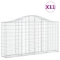 vidaXL Cestas de gaviones 11 uds forma arco hierro 200x30x100/120 cm vidaXL Cestas de gaviones 11 uds forma arco hierro 200x30x100/120 cm