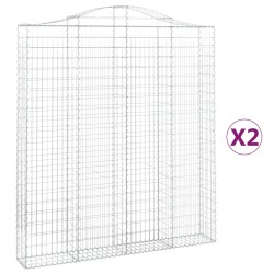 vidaXL Cestas de gaviones 2 uds forma de arco hierro 200x30x220/240 cm