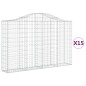 vidaXL Cestas gaviones 15 uds forma de arco hierro 200x30x120/140 cm vidaXL Cestas gaviones 15 uds forma de arco hierro 200x30x120/140 cm