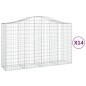 vidaXL Cestas gaviones 14 uds forma de arco hierro 200x50x120/140 cm