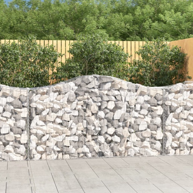 vidaXL Cestas de gaviones 14 uds forma de arco hierro 200x50x100/120cm