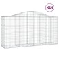 vidaXL Cestas de gaviones 14 uds forma de arco hierro 200x50x100/120cm