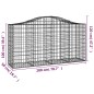 vidaXL Cestas de gaviones 14 uds forma de arco hierro 200x50x100/120cm