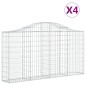 vidaXL Cestas de gaviones 4 uds forma de arco hierro 200x30x100/120 cm vidaXL Cestas de gaviones 4 uds forma de arco hierro 200x30x100/120 cm