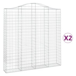 vidaXL Cestas de gaviones 2 uds forma de arco hierro 200x30x200/220 cm