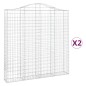vidaXL Cestas de gaviones 2 uds forma de arco hierro 200x30x200/220 cm vidaXL Cestas de gaviones 2 uds forma de arco hierro 200x30x200/220 cm