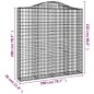 vidaXL Cestas de gaviones 2 uds forma de arco hierro 200x30x200/220 cm vidaXL Cestas de gaviones 2 uds forma de arco hierro 200x30x200/220 cm
