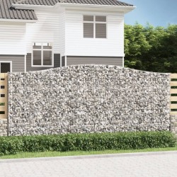 vidaXL Cestas de gaviones 15 uds forma de arco hierro 400x30x180/200cm