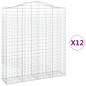 vidaXL Cestas de gaviones 12 uds forma de arco hierro 200x50x220/240cm vidaXL Cestas de gaviones 12 uds forma de arco hierro 200x50x220/240cm