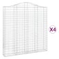 vidaXL Cestas de gaviones 4 uds forma de arco hierro 200x30x200/220 cm vidaXL Cestas de gaviones 4 uds forma de arco hierro 200x30x200/220 cm