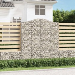 vidaXL Cestas de gaviones 5 uds forma de arco hierro 200x50x220/240 cm