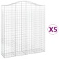 vidaXL Cestas de gaviones 5 uds forma de arco hierro 200x50x220/240 cm vidaXL Cestas de gaviones 5 uds forma de arco hierro 200x50x220/240 cm