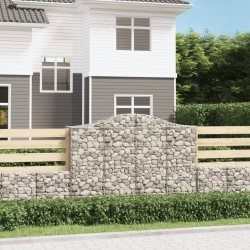 vidaXL Cestas gaviones 10 uds forma de arco hierro 200x50x140/160 cm