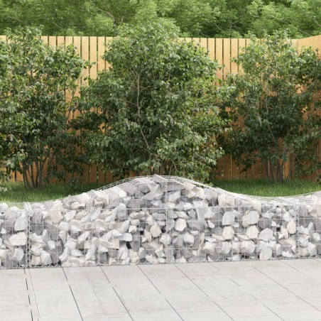vidaXL Cestas de gaviones 30 uds forma de arco hierro 200x50x40/60 cm
