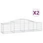 vidaXL Cestas de gaviones 2 uds forma de arco hierro 200x50x40/60 cm vidaXL Cestas de gaviones 2 uds forma de arco hierro 200x50x40/60 cm