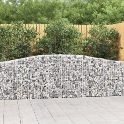 vidaXL Cestas de gaviones 7 uds forma de arco hierro 400x30x80/100 cm